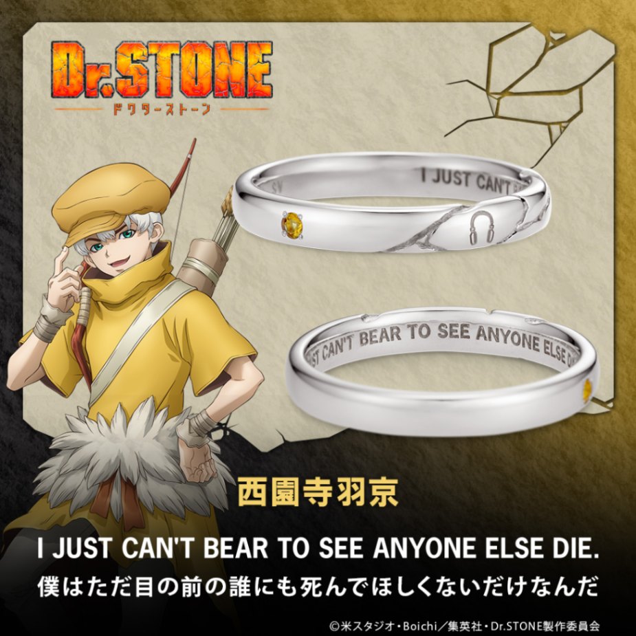TVアニメ「Dr.STONE」】 メッセージリング 西園寺羽京 シルバー |GIV