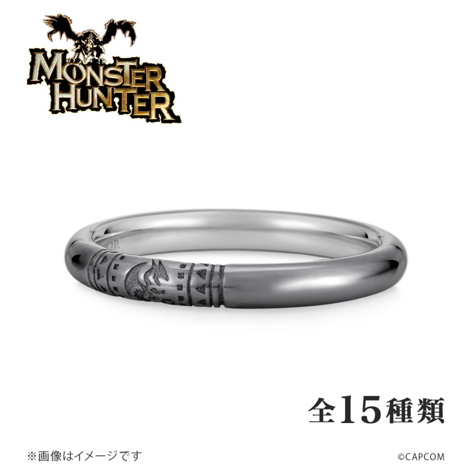 モンスターハンター】 ハンターの指輪 プラチナ（ブラックコーティング