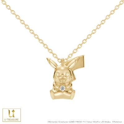 ポケモン】ピカチュウ ダイヤモンド ネックレス K18イエロー