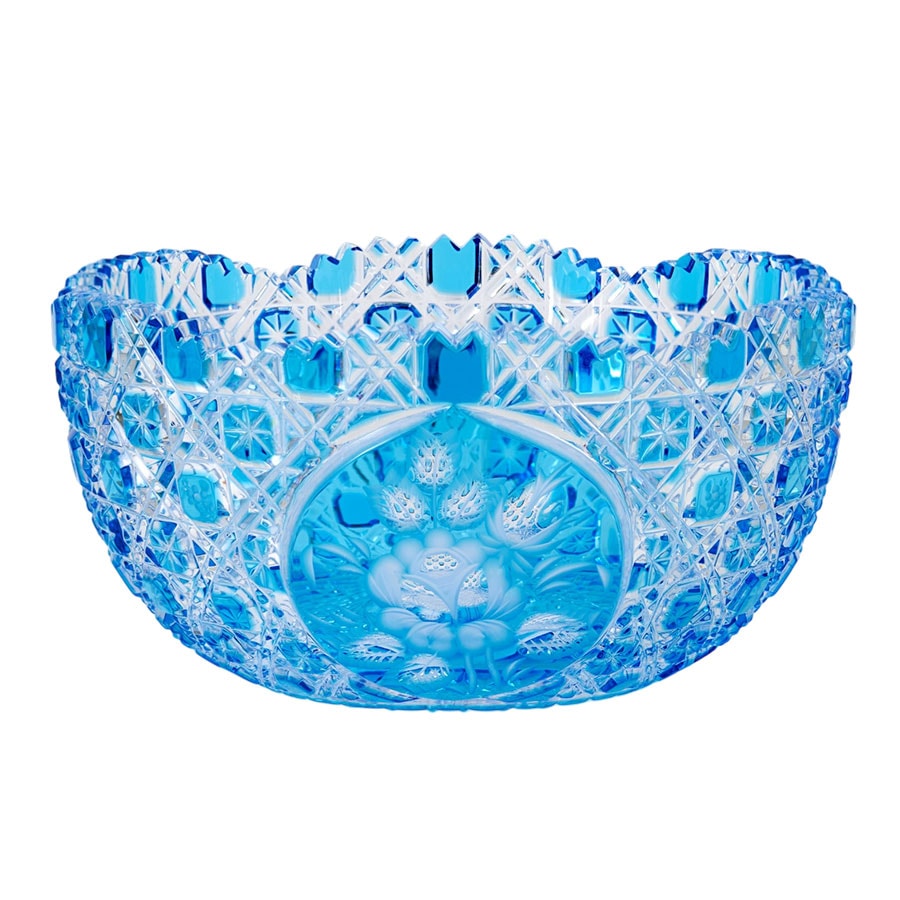 マイセンクリスタル　色被せボウル「ロンドンフラワー　21cm」　LF/183/21LB