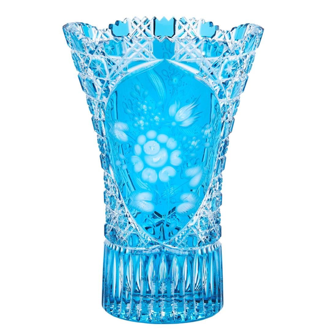 マイセンクリスタル 色被せ花瓶｢タンポポの綿毛｣ FL/1322/30B