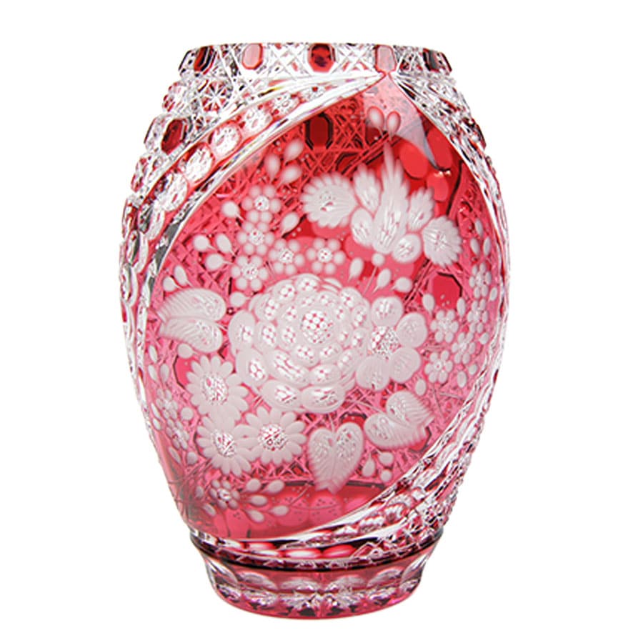 マイセンクリスタル ミスティックフラワー 色被せ花瓶 (ブルー) F504