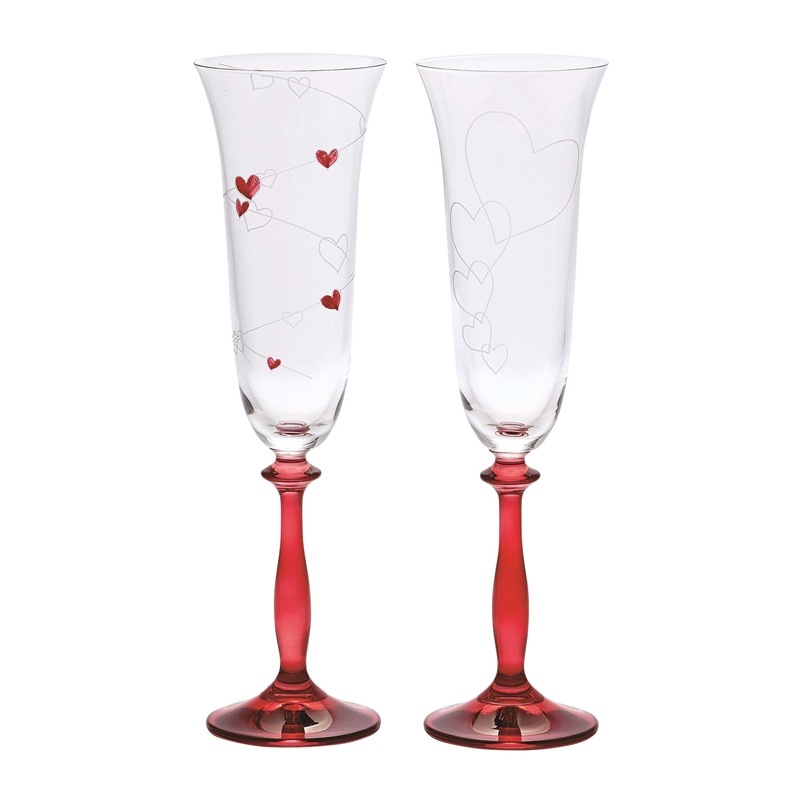 エルベクリスタル ラブポーション ペアシャンパングラス 40600/K0284/K0285/190/2P