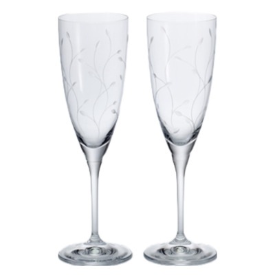 エルベクリスタル リーフ ペアシャンパングラス 40796/377/220/2P