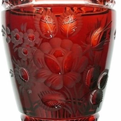 マイセンクリスタル マイセンフラワー 色被せ花瓶 レッド MFW/1196/16Ｒ