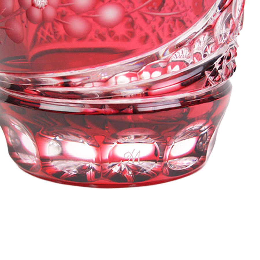 マイセンクリスタル ミスティックフラワー 色被せ花瓶 (レッド) F504/28R