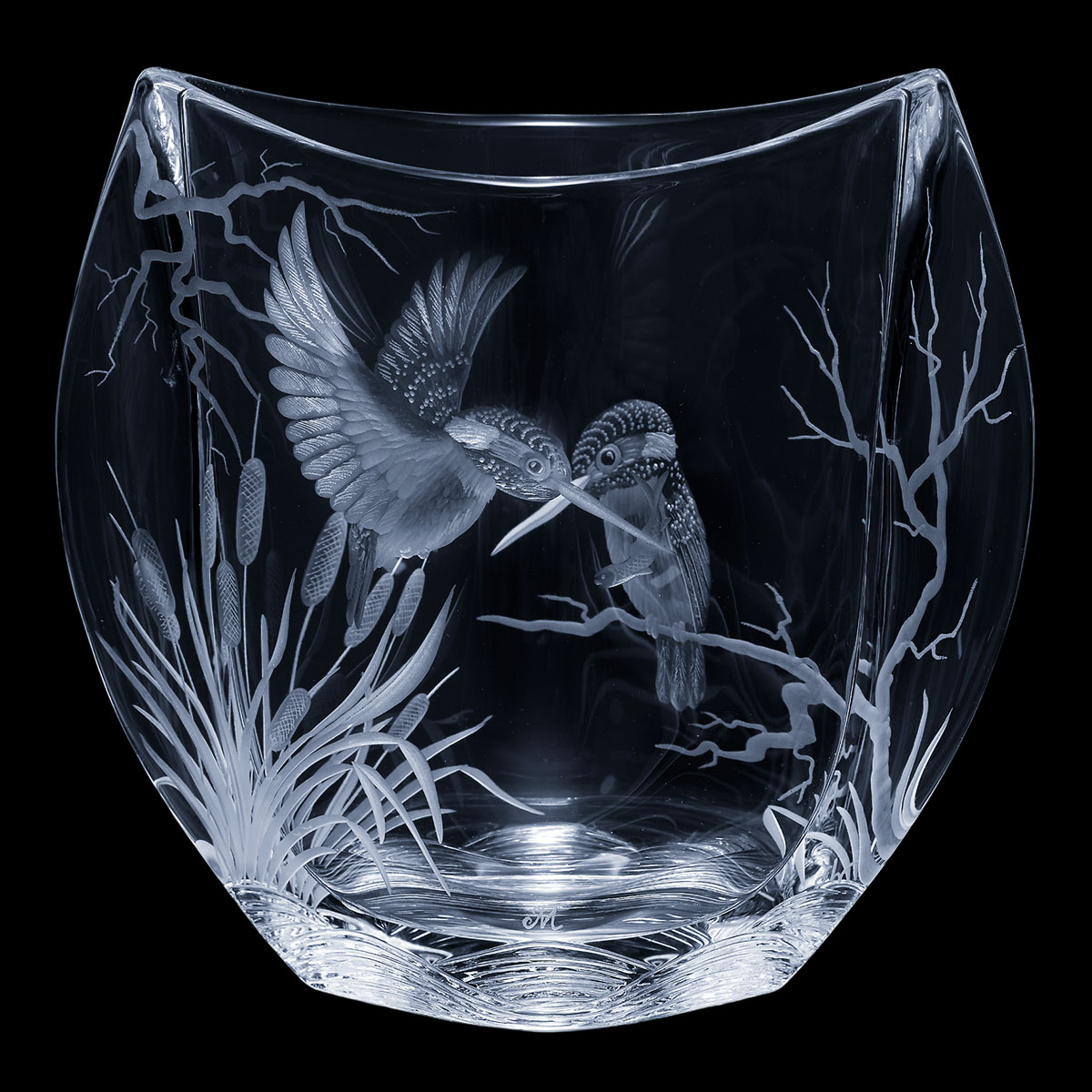 マイセンクリスタル 花瓶 「カワセミ」 EV/89399/18