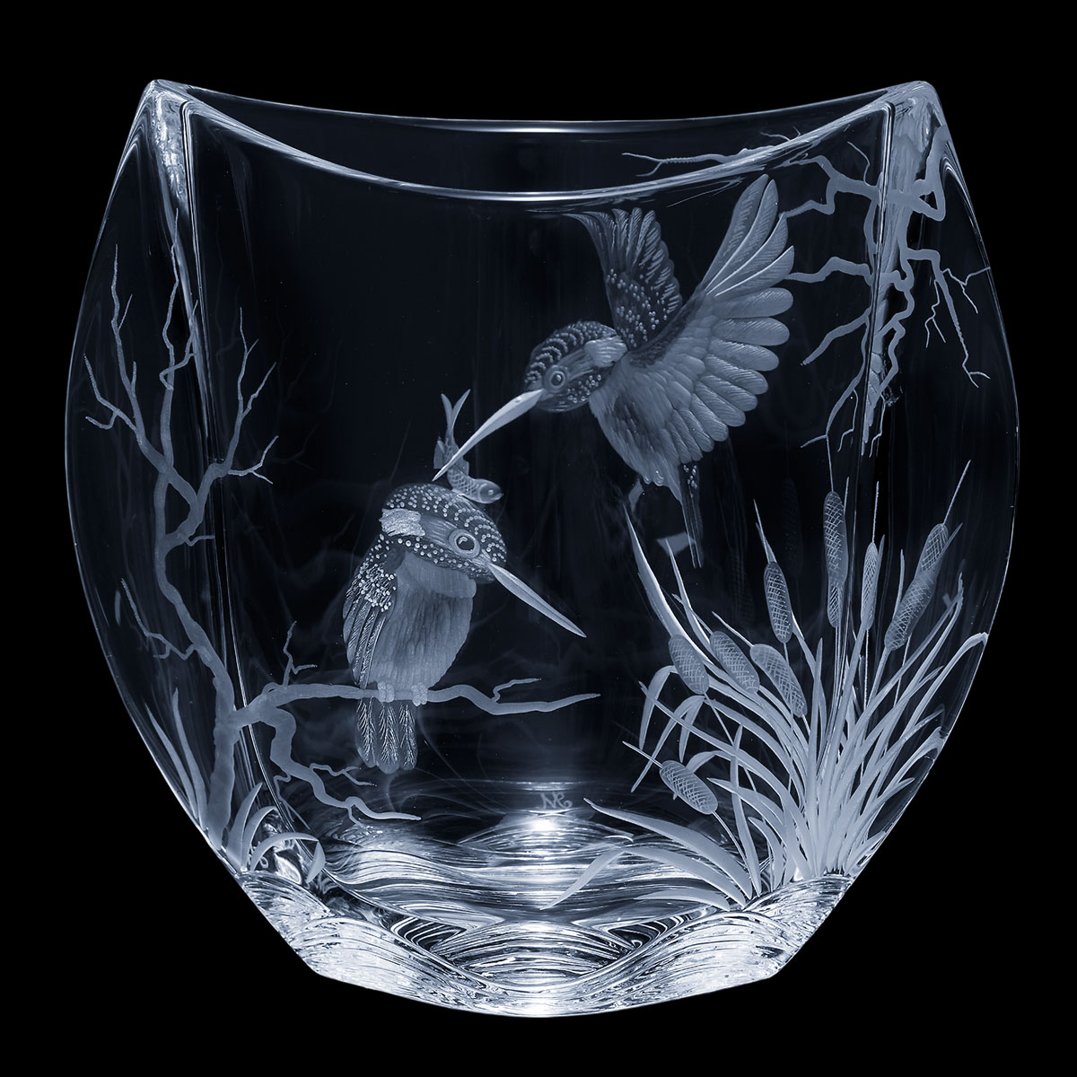 マイセンクリスタル 花瓶 「カワセミ」 EV/89399/18