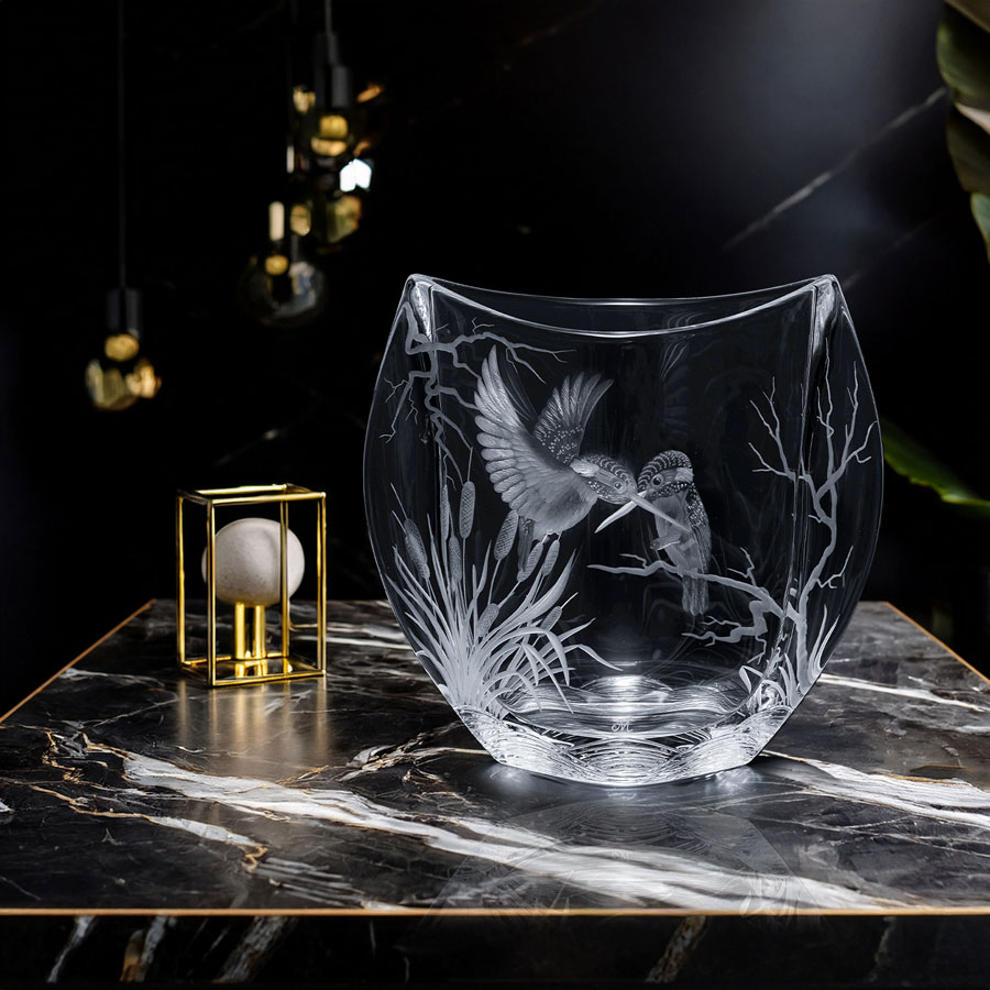 マイセンクリスタル 花瓶 「カワセミ」 EV/89399/18