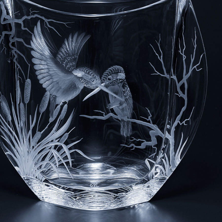 マイセンクリスタル 花瓶 「カワセミ」 EV/89399/18