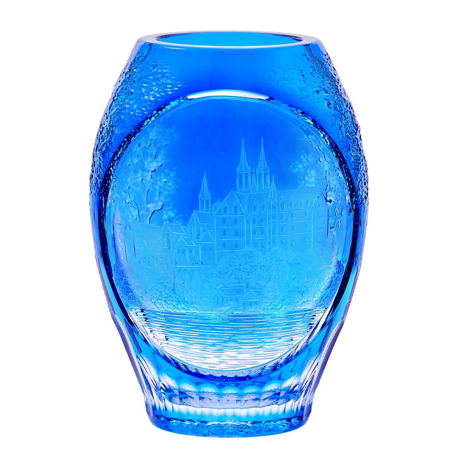 マイセンクリスタル 色被せ花瓶 「アルブレヒト城」 ALB/2283/26LB