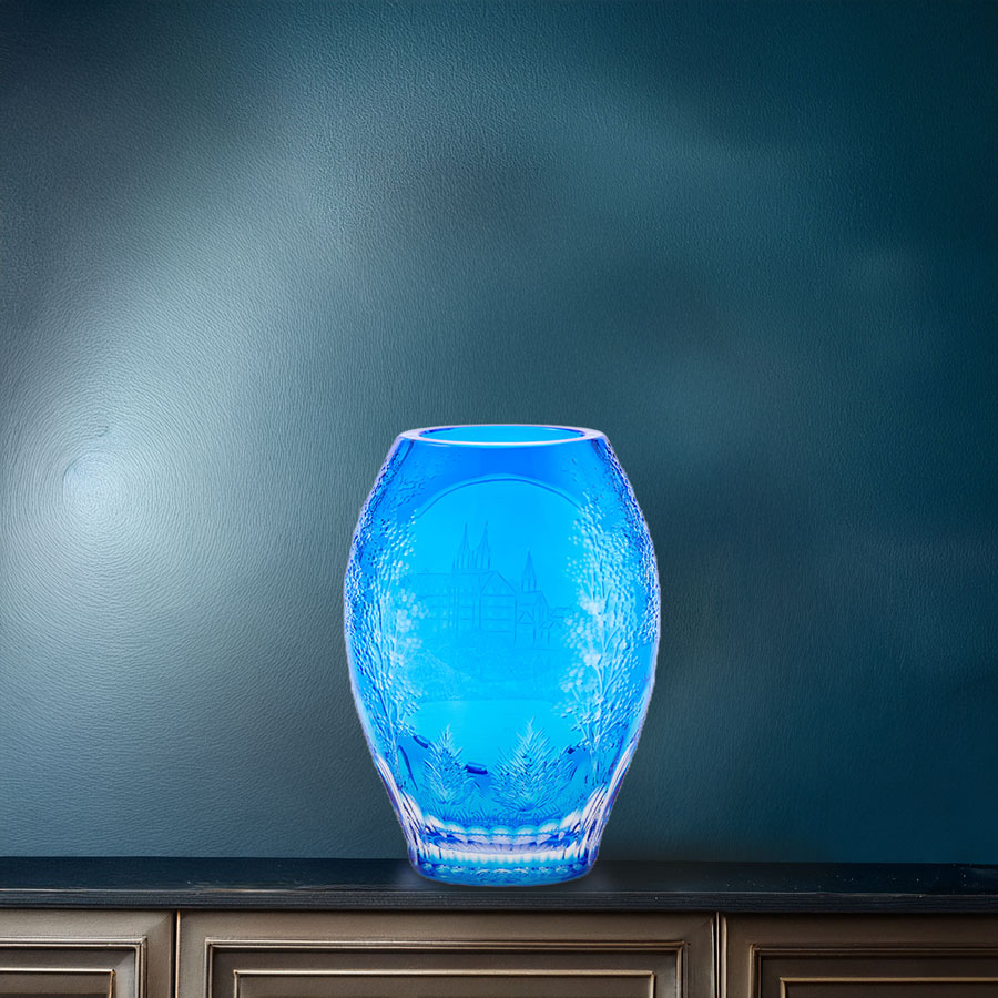 マイセンクリスタル 色被せ花瓶 「アルブレヒト城」 ALB/2283/26LB