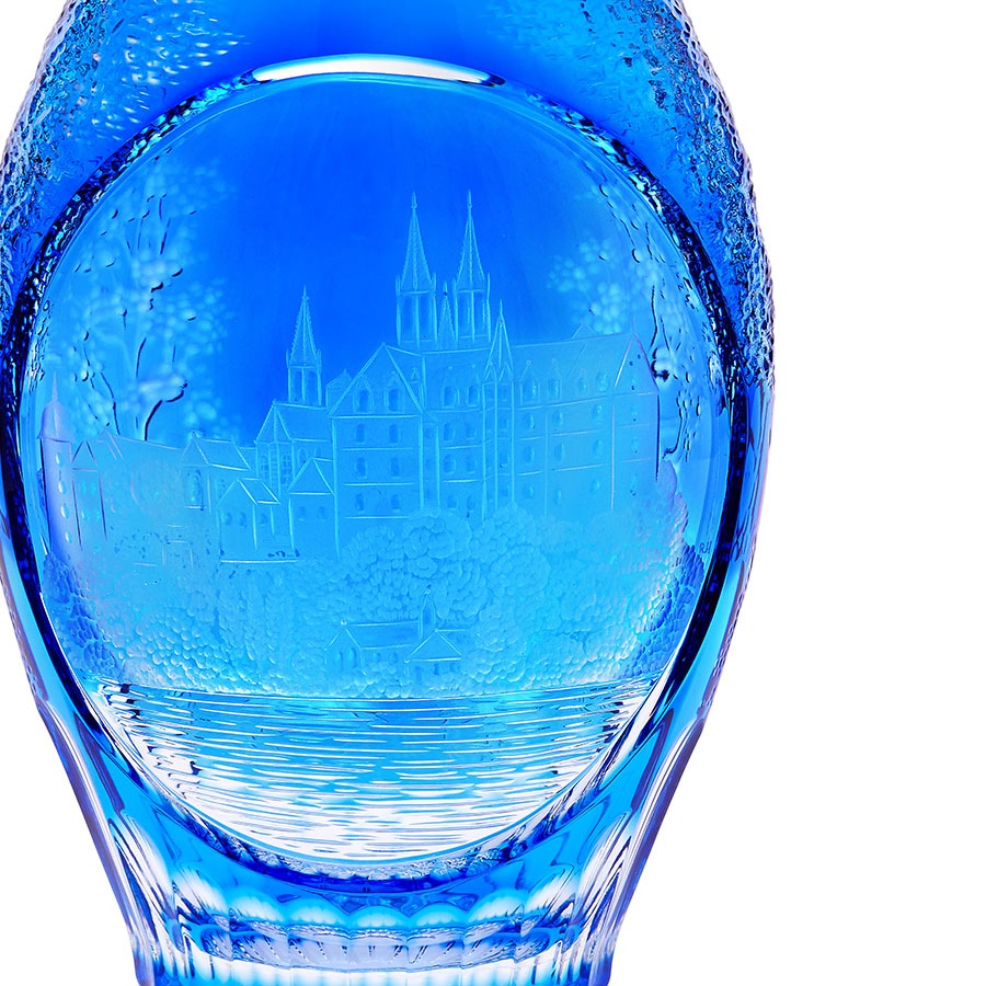 マイセンクリスタル 色被せ花瓶 「アルブレヒト城」 ALB/2283/26LB