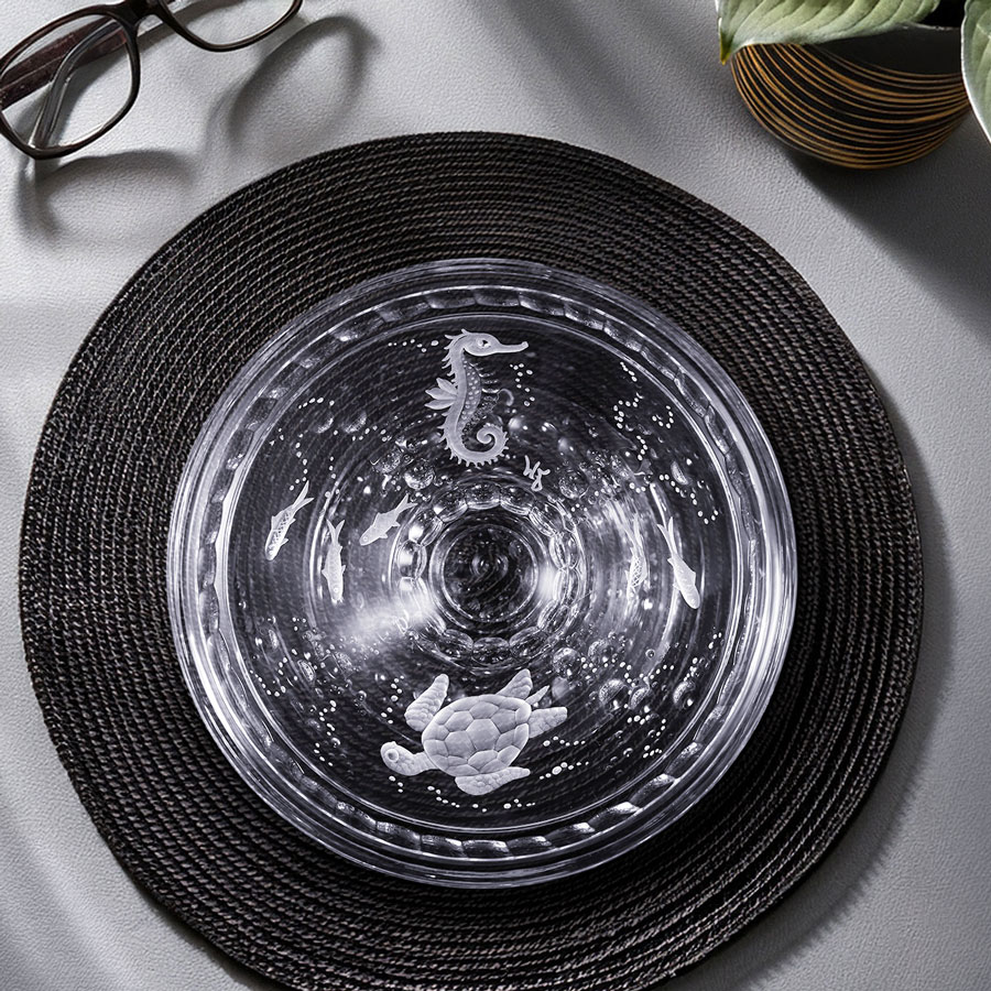 マイセンクリスタル 脚付きボウル 「海の世界」 MER2/EO314F/12-2