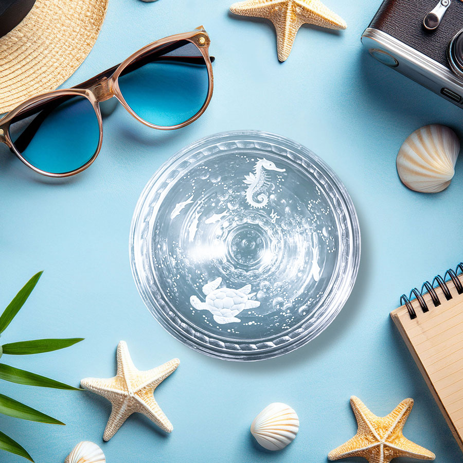 マイセンクリスタル 脚付きボウル 「海の世界」 MER2/EO314F/12-2