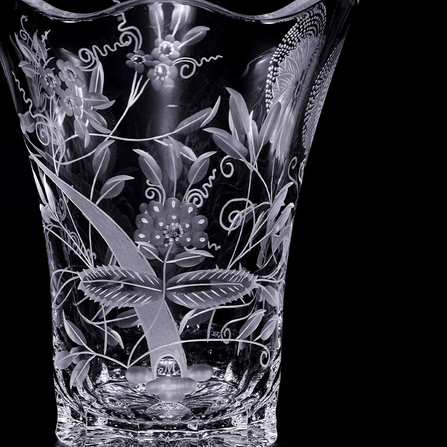 マイセンクリスタル 花瓶 「ブルーオニオン」 OAR/205/18