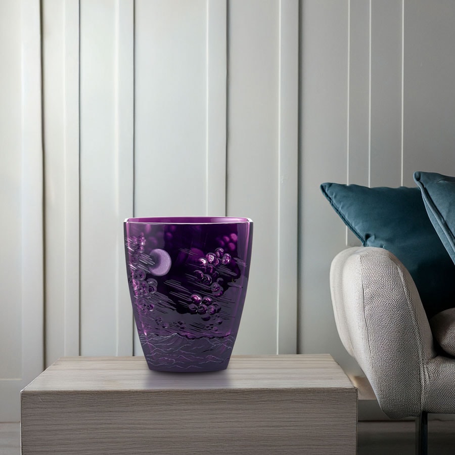 マイセンクリスタル　色被せ花瓶 「帆船」　SS/81038/25L