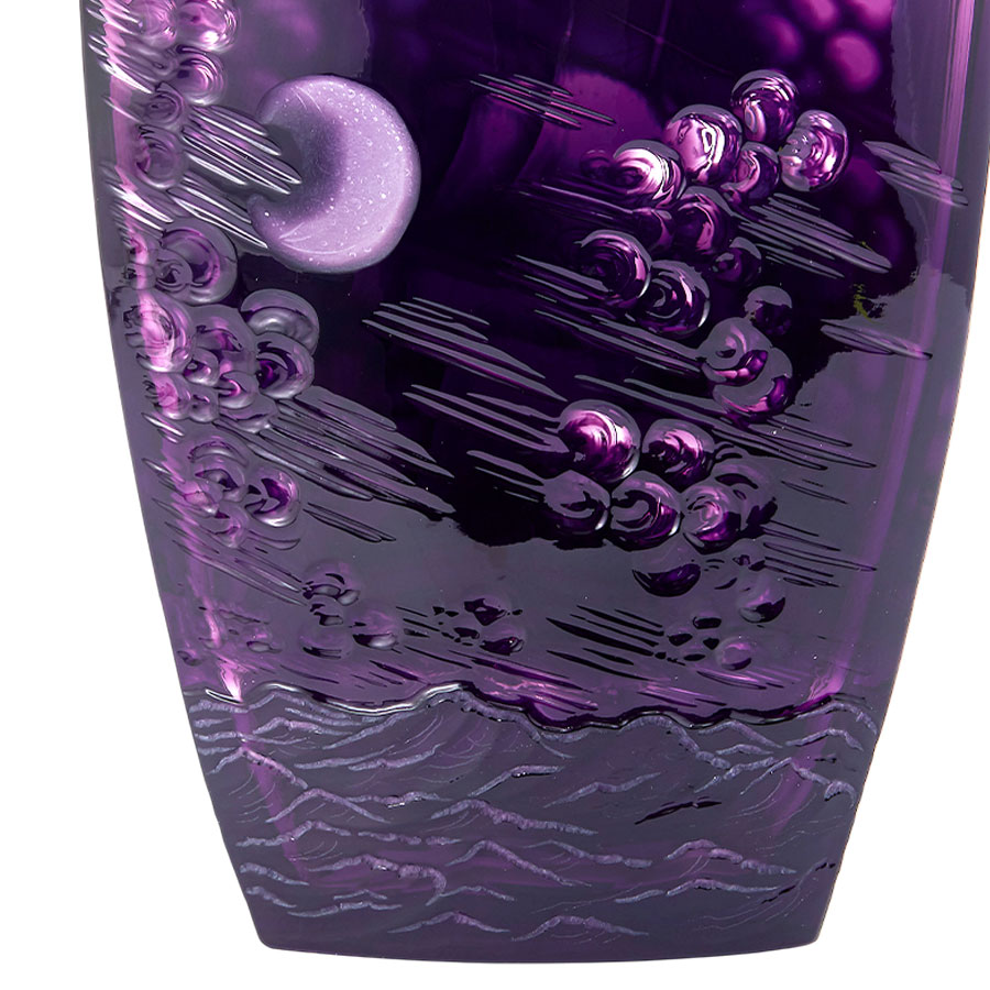 マイセンクリスタル　色被せ花瓶 「帆船」　SS/81038/25L