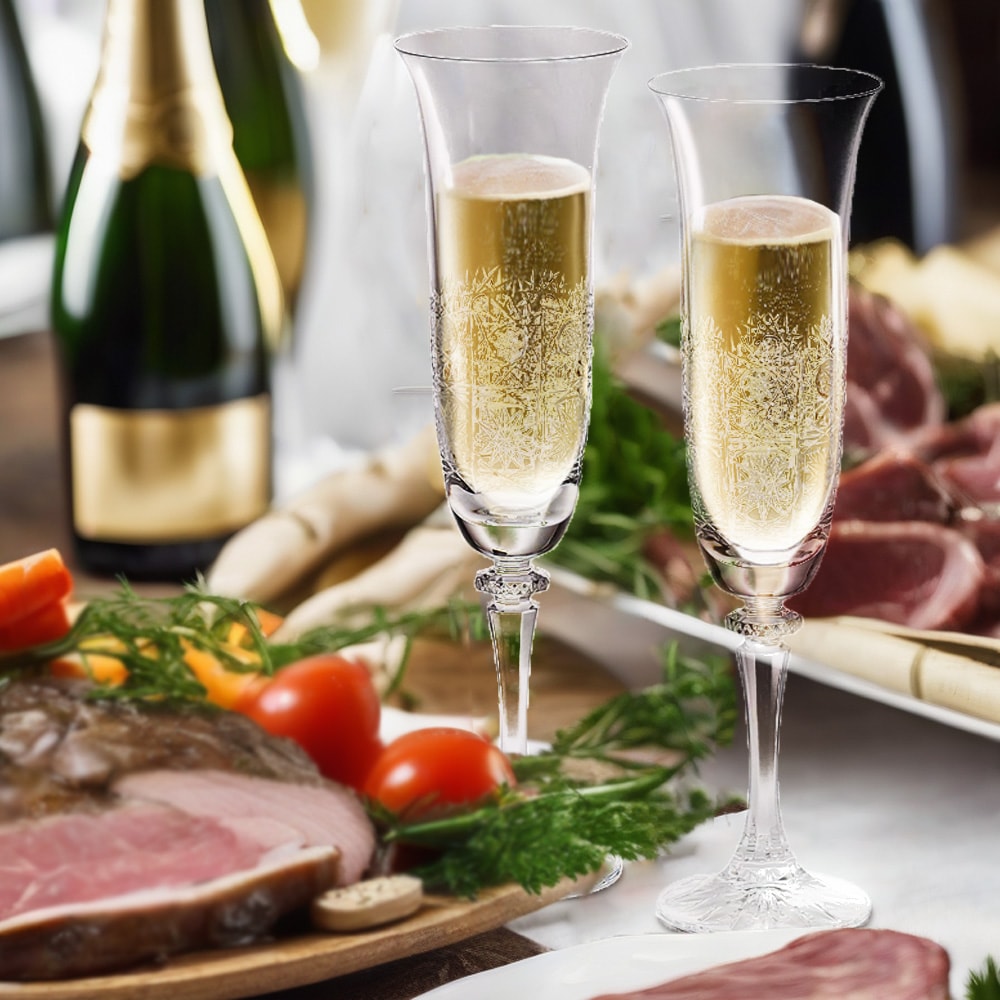 クリスタル　シャンパン エルベクリスタル ボヘミアンクラシック ペアシャンパングラス 1SC33