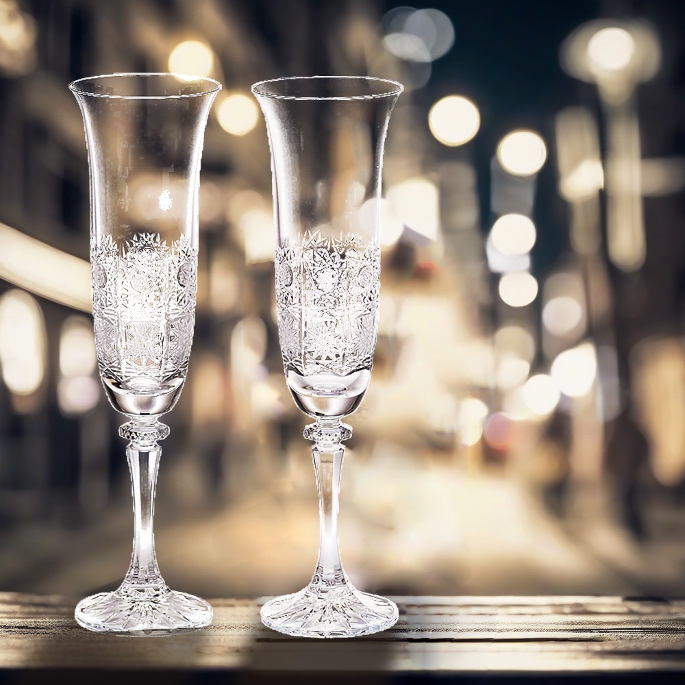 エルベクリスタル ボヘミアンクラシック ペアシャンパングラス 1SC33