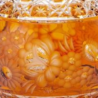 マイセンクリスタル マイセンフラワー 色被せ花瓶 アンバー MFW/140/13AB