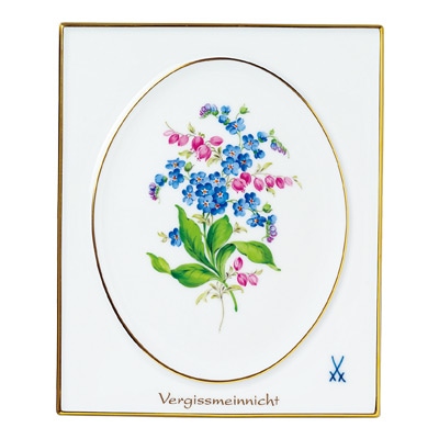 マイセン　プラーク　陶板画　雛菊　忘れな草 マイセン プラーク 陶板画 雛菊 忘れな草