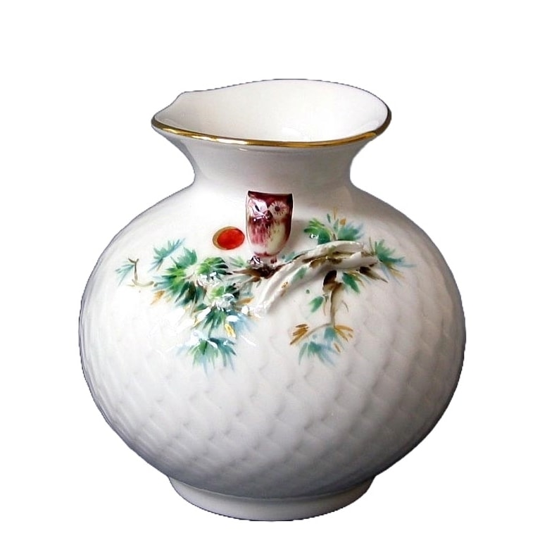 【新品】Minh Long I 蓮の花柄 陶磁器花瓶 ベトナム製 限定品ミンロン 新品】Minh Long I 蓮の花柄 陶磁器花瓶 ベトナム製 限定品