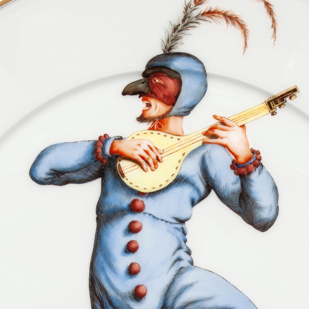 マイセン 「イタリアンコメディー コヴィエロ」 飾皿33cm 41M02/28A274