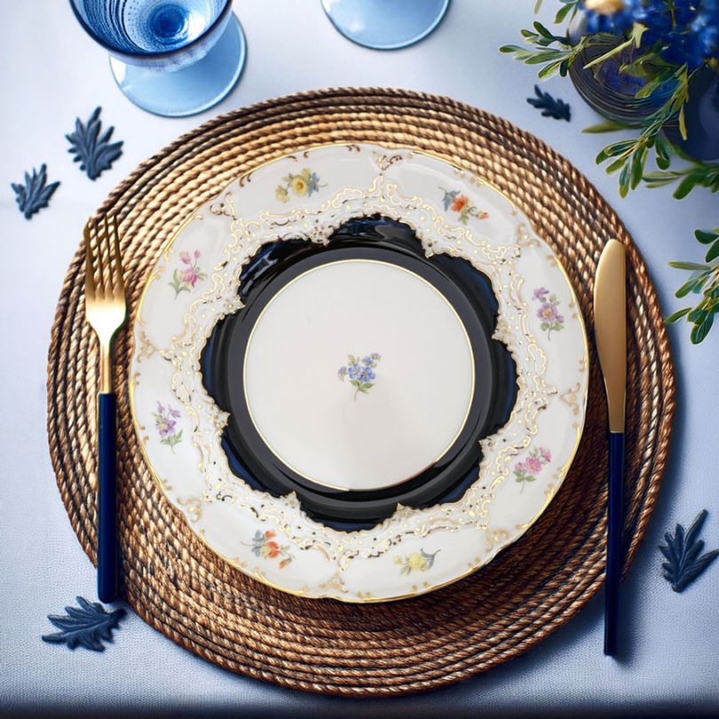 マイセン 宮廷の小花(紺) ケーキプレート 20cm 011098/15501 | 宮廷の