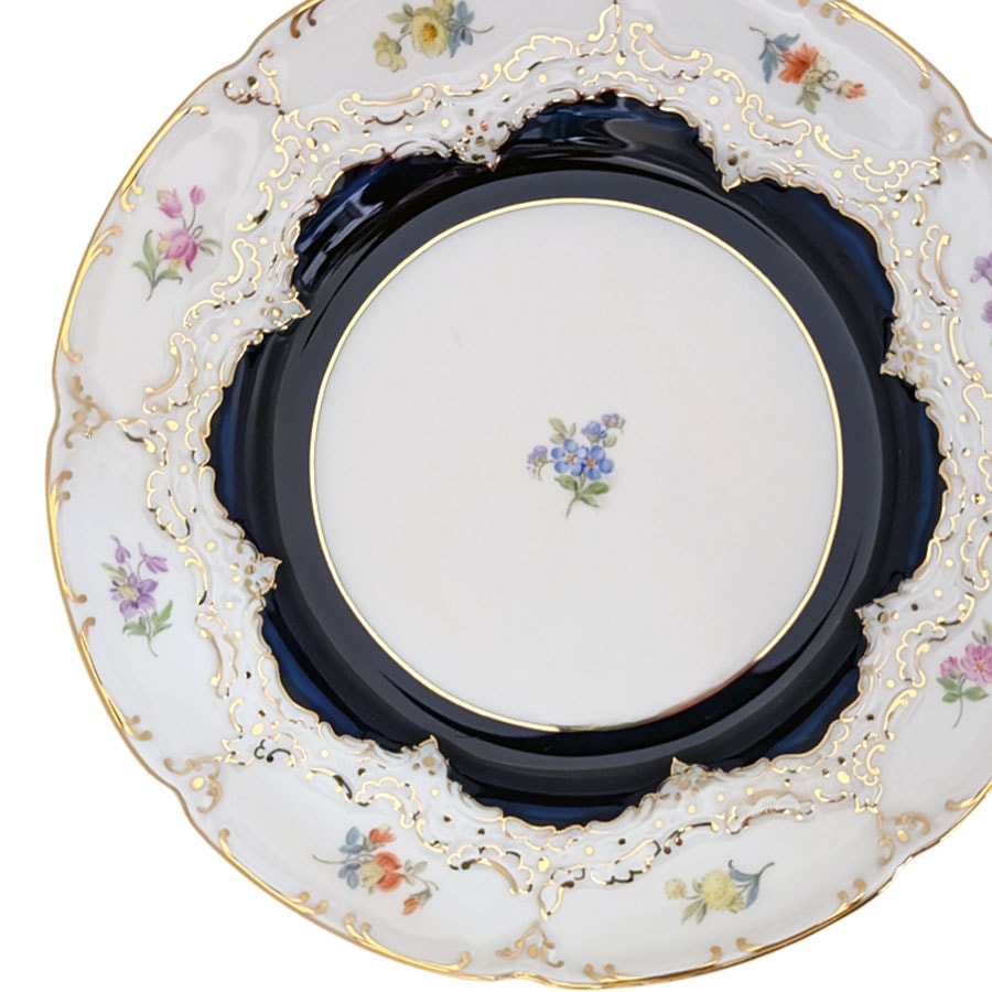 マイセン 宮廷の小花(紺) ケーキプレート 20cm 011098/15501 | 宮廷の
