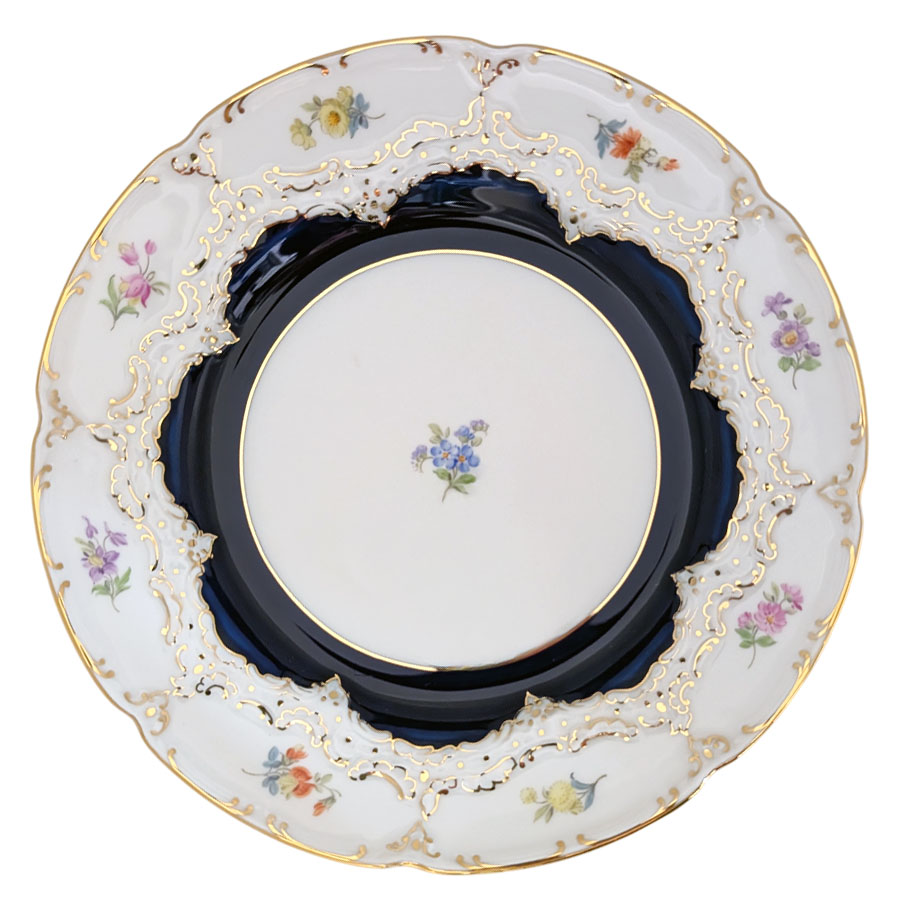 マイセン 宮廷の小花(紺) ケーキプレート 20cm 011098/15501 | 宮廷の
