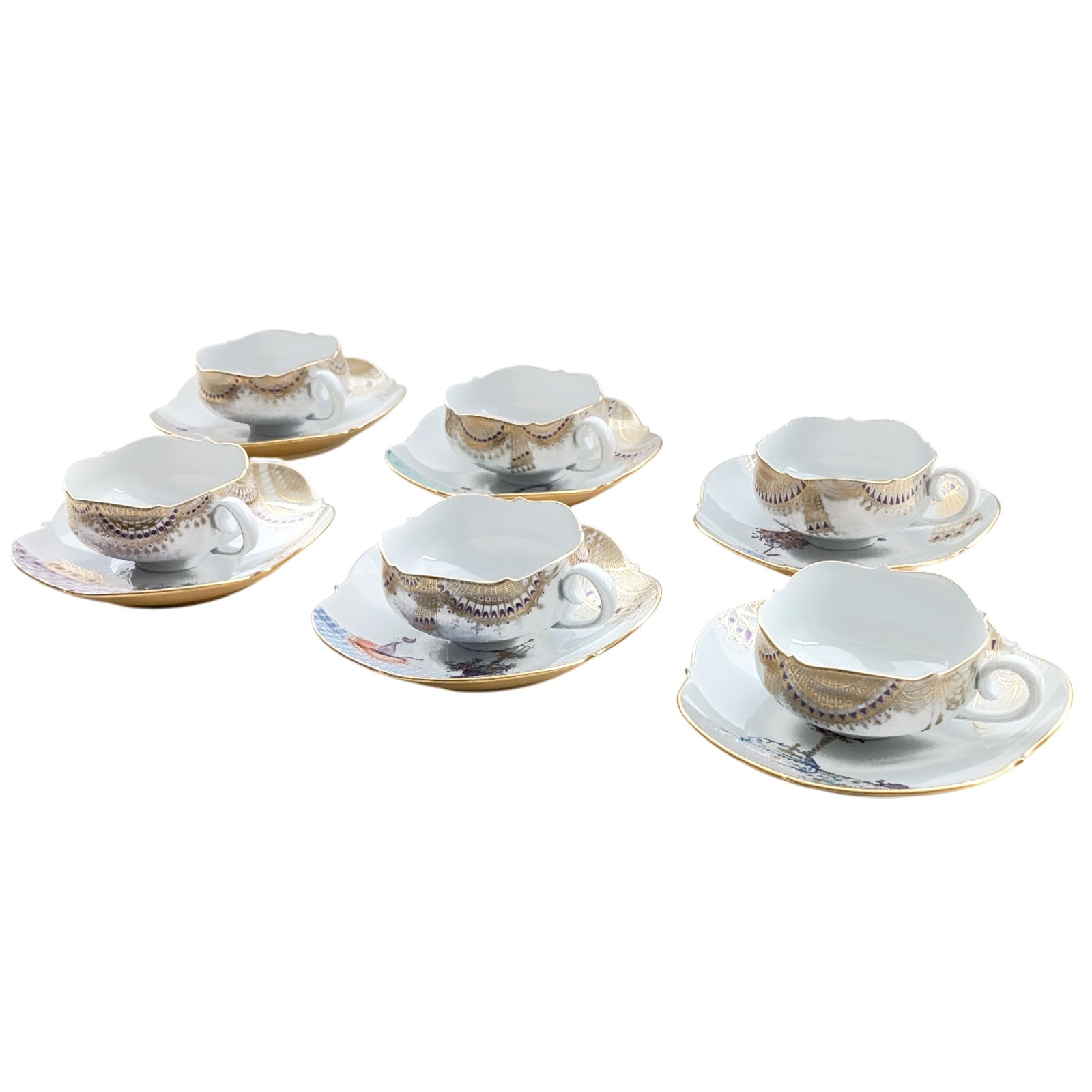 マイセン 「アラビアンナイト」 ティーカップ＆ソーサー (柄No.1～6