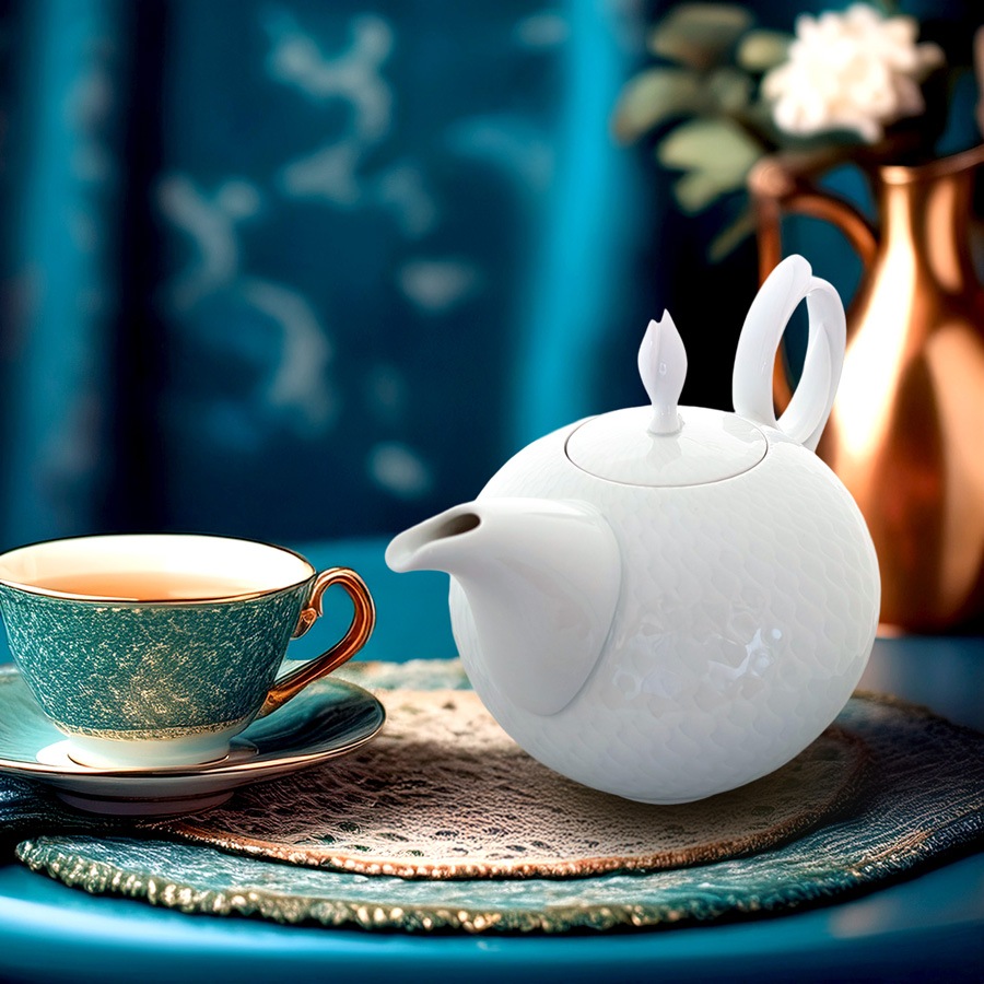 マイセン 波の戯れ ホワイト ティーポット 000000/29727 | 波の戯れ