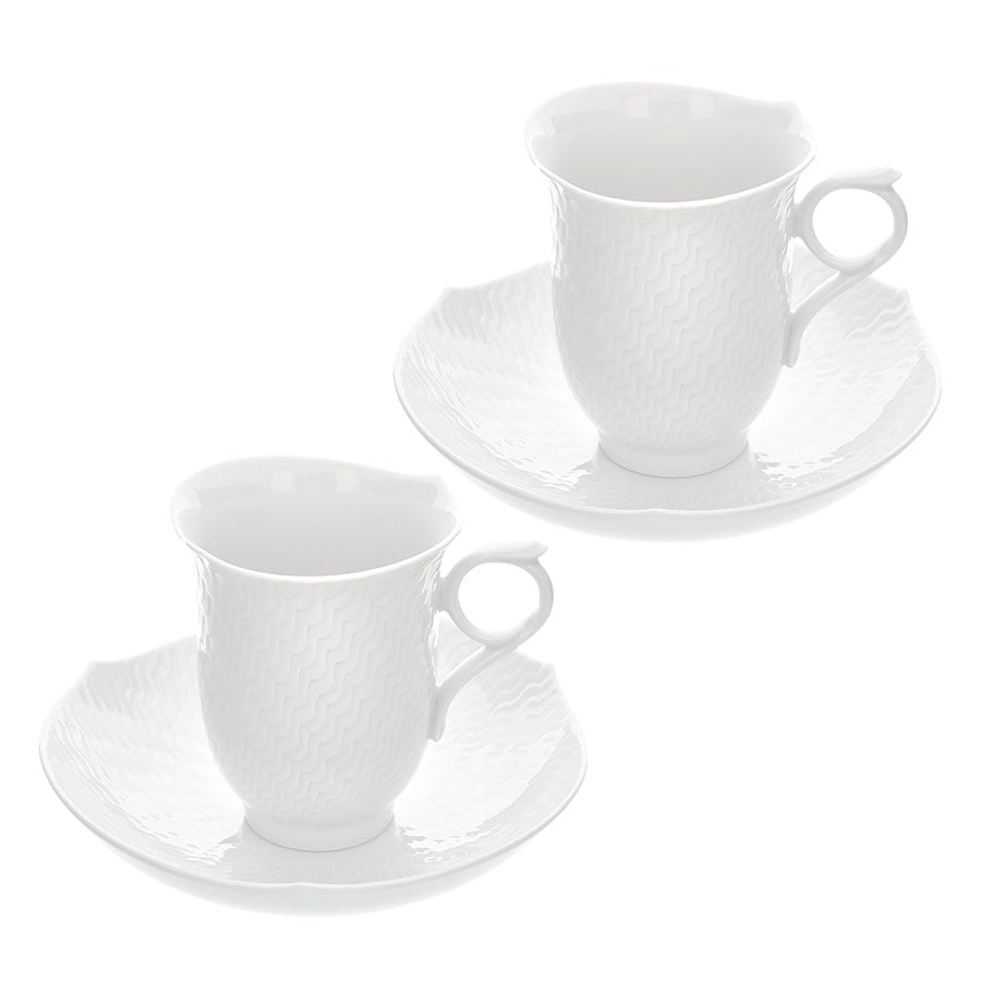 マイセン カップ＆ソーサー 波の戯れ ホワイト MEISSEN 札幌 西岡店 マイセン(Meissen) 波の戯れ ホワイト ティーカップ＆ソーサー 29K33
