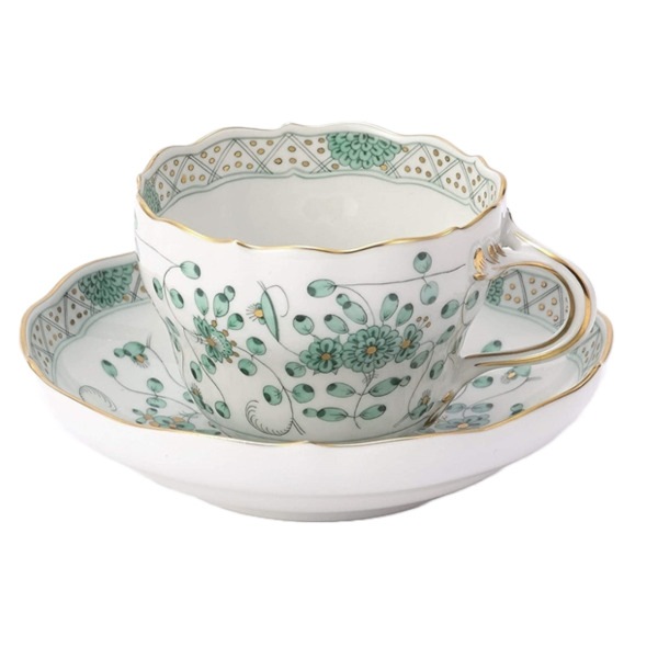 マイセン 花器 インドの華 マイセン インドの花(グリーン) ティー/コーヒー兼用カップ