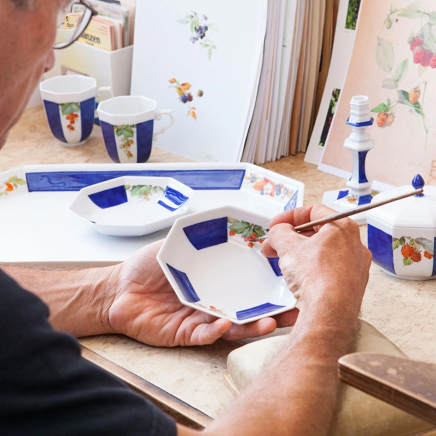 アンティーク 手描き 皿 トレイ フランス リモージュ マイセン アンティーク 手描き 皿 トレイ フランス リモージュ マイセン