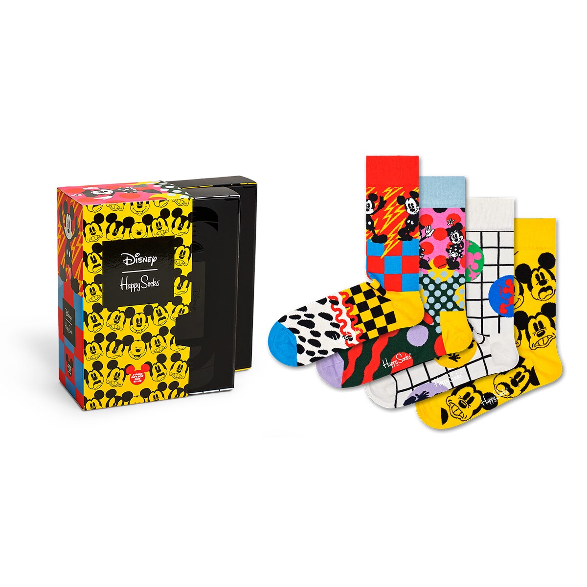 Limited Happy Socks ハッピーソックス Disney ディズニー Gift Box 4足組 ギフトセット クルー丈 ソックス 靴下 メンズ 男性 紳士 プレゼント 贈答 ギフト ゆうパケットお取り扱い不可