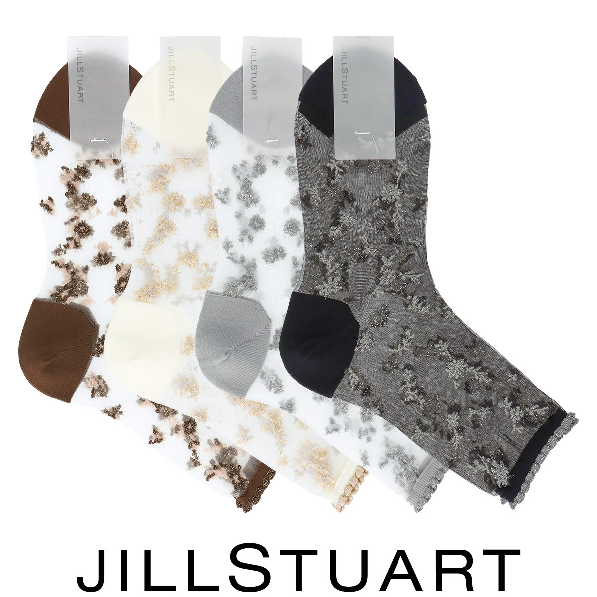Jillstuart ジルスチュアート 日本製 リーフグリッター クルー丈 レディース ソックス 靴下 女性 婦人 プレゼント ギフト ゆうパケット 4点まで