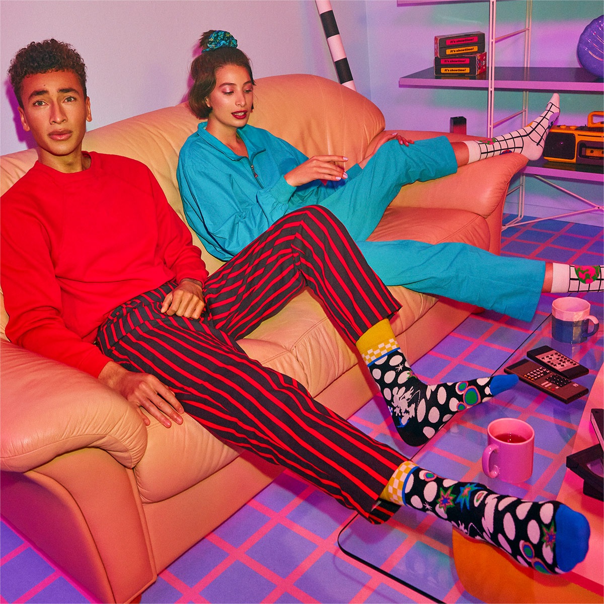 Limited Happy Socks ハッピーソックス Disney ディズニー Tune In チューン イン クルー丈 ソックス 靴下 メンズ 男性 紳士 ゆうパケット2円 4点まで