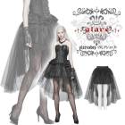 glareshop グレアショップ「S/L/2XL」SX280-B■ゴシック テールカット パニエ シフォン フィッシュテールスカート 黒 レディース | ゴスロリ ゴシック ファッション ヴィジュア