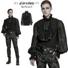 ������ڤ��glareshop ���쥢����åס�M.M-M.3XL��TX288-B�������å� ����ܥ��� ������� �֥饦�� �� ��� | �������奢��� V�� �⡼�ɷ� �����ץ� ���ơ��� ���� �� [PUNK RAVE] Gothic Long Sleeves Chiffon Emnossing Blouse