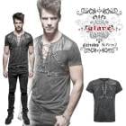 glareshop 쥢åסM.S-M.5XLTX387-B ѥ 졼å ٥դ Ǻ Ⱦµ T ȥåץ   | ѥ 奢 V ⡼ɷ ץ ơ   [PUNK RAVE] Punk Soilder Short T-Shirt