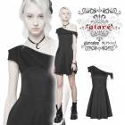 【セール】glareshop グレアショップ「XS-4XL」WX338●ゴスロリ ゴシック蝙蝠の翼をイメージした襟元 ワンピース 黒 レディース | ゴスロリ ゴシック パンク ロック ファッション 
