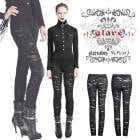 glareshop グレアショップ「XS-4XL」PX082-B■ゴスロリ パンク レギンス ダメージ破れ レギパン ロング パンツ 黒 レディース | スチームパンク ヴィジュアル系 V系 モード系