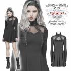 ゴスロリ【glareshop グレアショップ】「S/L/2XL」WX395■レースアップ ハイネック ワンピース 長袖 黒 レディース | ゴスロリ ゴシック パンク ロック ファッション スチームパ