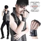 glareshop ���쥢����åס�M.F��Zt034-man-B�������ע��ѥ󥯥������٥åȥ쥶���֥쥹��åȡʻ����դ�������֥쥹��å� �� ��� | �������奢��� V��  �����ץ� ���ơ���  [PUNK RAVE] Punk Skull Rivet Leather Bracelet with Finger Rings