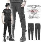 glareshop グレアショップ「M.S-M.5XL」PX381-B■パンク 退廃風 デニム ロング パンツ 黒 メンズ | ゴスロリ ゴシック パンク ロック ファッション スチームパンク ヴィジ
