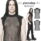 glareshop 쥢åסM.S-M.5XLKX360-B ѥ 롼 å&ǥ˥ Ǻ Ρ꡼ ٥  ֥å  | Сѥ ѥ 奢 V ץ ơ  [PUNK RAVE] Punk Translucent Vest