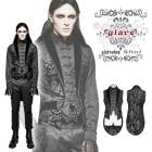 glareshop 쥢åסM.S-M.5XLKX177-Bå ٥ ߥɥ եå졼䡼 Ǻ 㥬 եͥ  ֥å  | 奢 V   [PUNK RAVE] Gothic Fake Two Pieces Swallow Tail Sleeveless Jacket Gothic vest