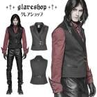 glareshop 쥢åסM.S-M.5XLKX251-Bѥ ٥ 硼Ⱦ ȥ饤ץ쥤&ޥåȤPU쥶 Ǻ  ֥å  | ² Ĵ 奢 V ⡼ɷ ץ ơ   [PUNK RAVE] Steampunk Vest